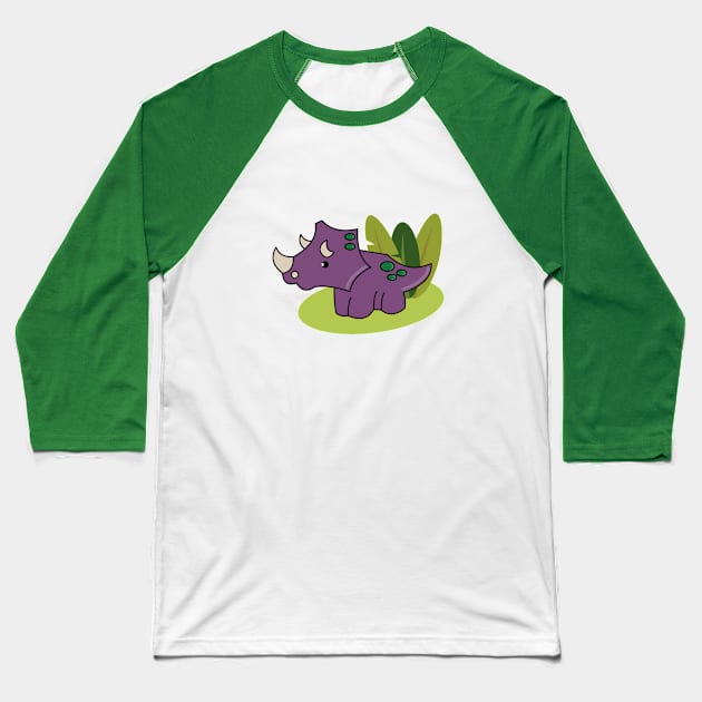 Baby Triceratops Baseball T-Shirt by Warp9